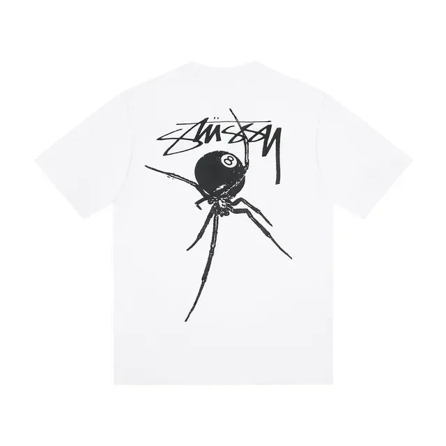 Stussy Spider Tee White and Black Graphic T-Shirt 3