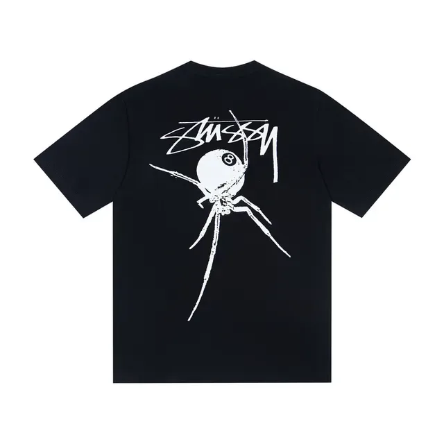 Stussy Spider Tee White and Black Graphic T-Shirt 5