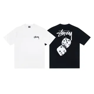Stussy Stock Logo पासा ग्राफिक टी-शर्ट