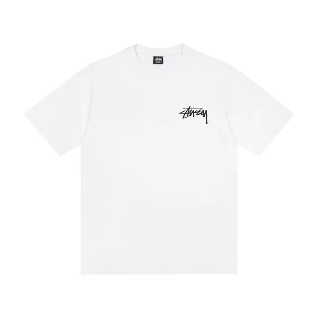 Stussy Stock Logo पासा ग्राफिक टी-शर्ट 4