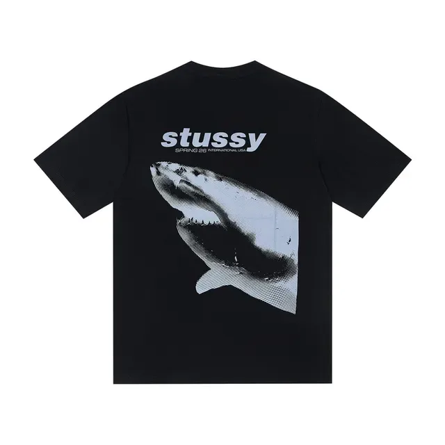 Stussy Stock Logo White Black Graphic T-Shirt 2