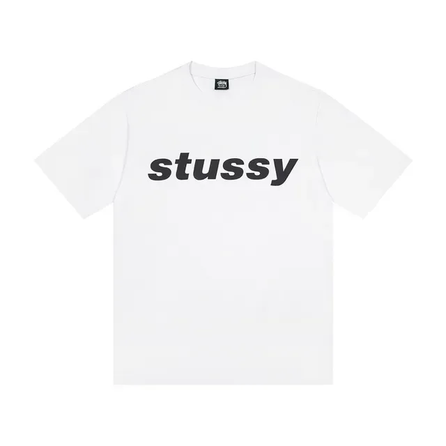 Stussy Stock Logo White Black Graphic T-Shirt 5