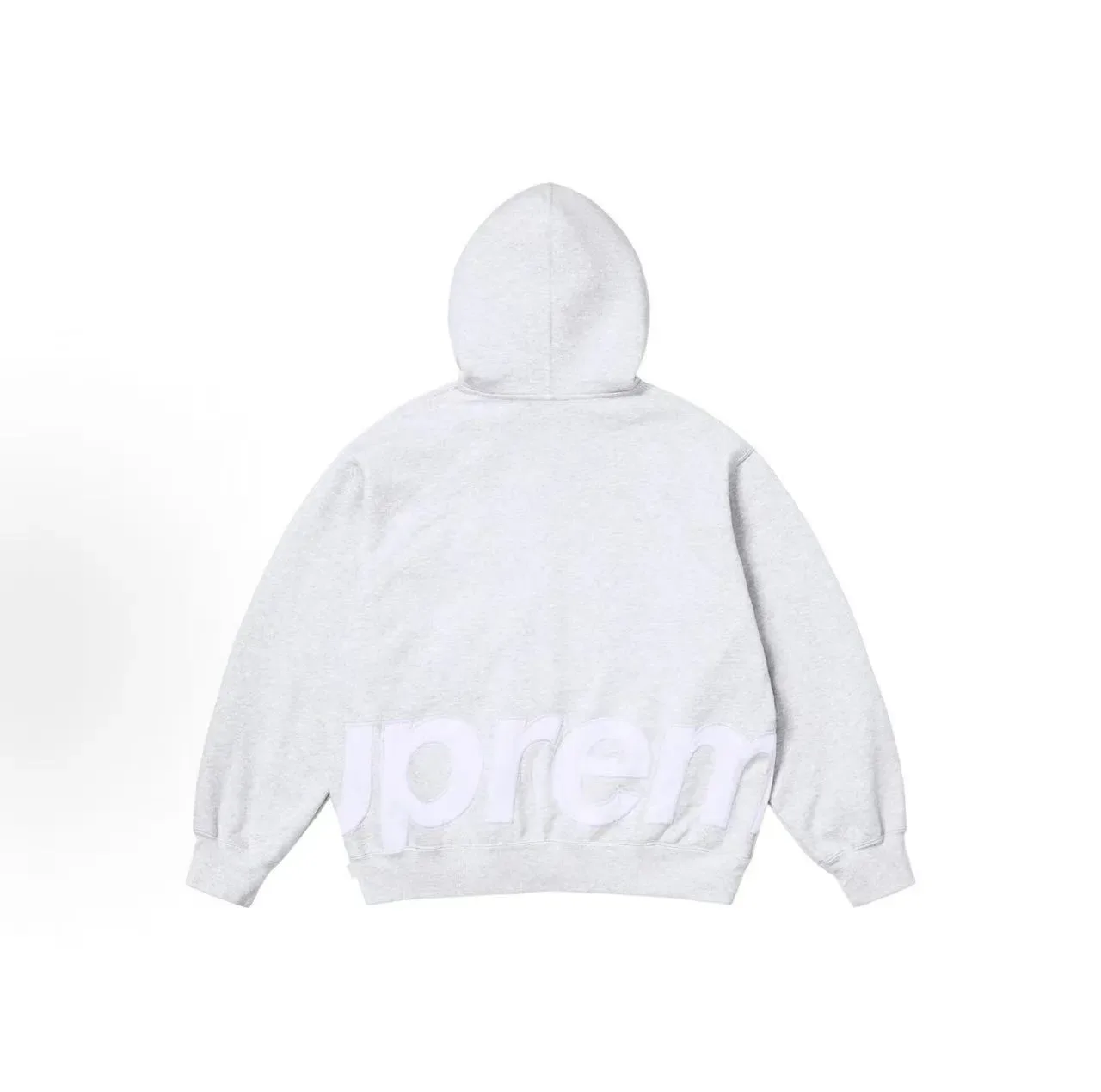 Supreme Reverse Logo Heather Gray Zip-Up Hoodie 2