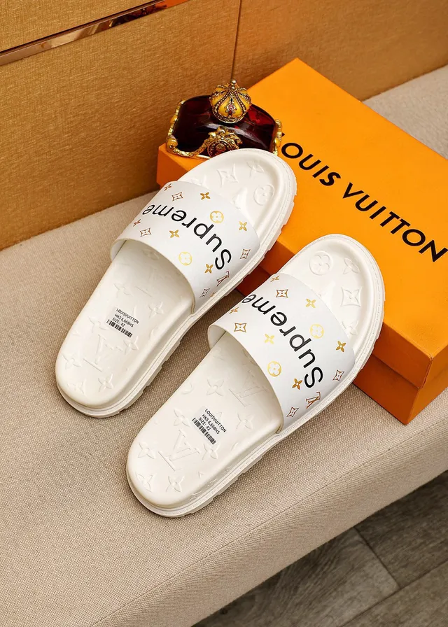 Supreme Slide ذهب أبيض قاع مطاطر مصنوع ميزل 2