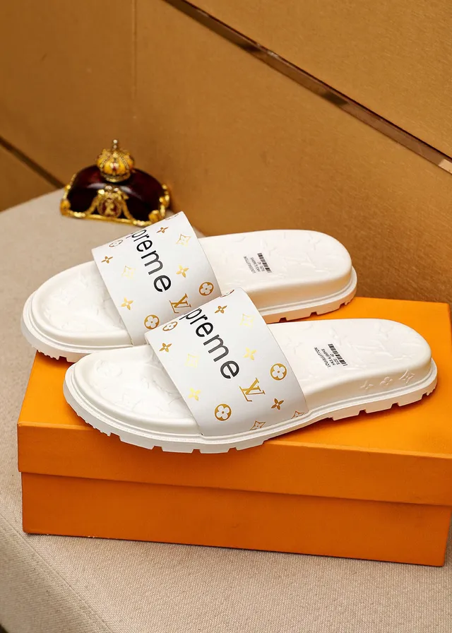 Supreme Slide ذهب أبيض قاع مطاطر مصنوع ميزل 3