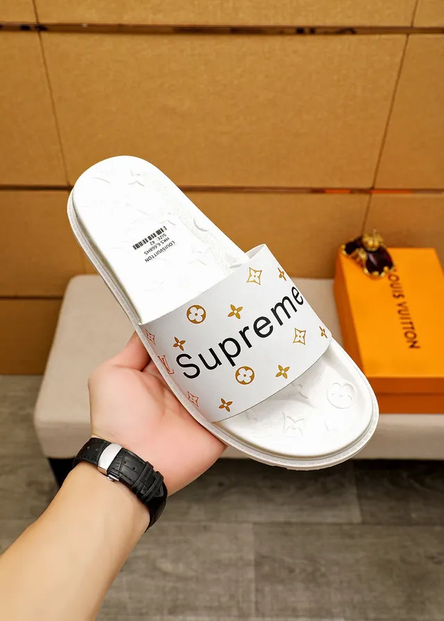Supreme Slide ذهب أبيض قاع مطاطر مصنوع ميزل 4