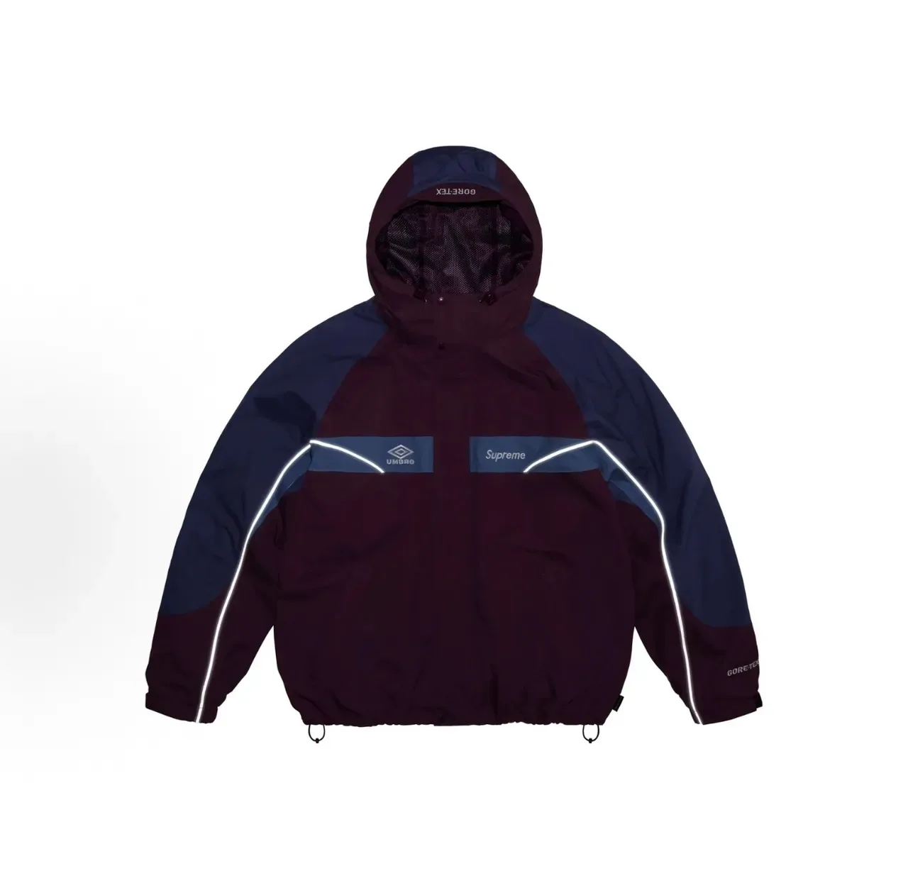 Supreme x Umbro GORE-TEX बर्गंडी नेवी कलर-ब्लॉक विंडब्रेकर 2