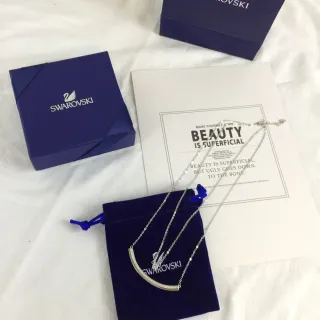 Swarovski Curved Crystal Bar Necklace