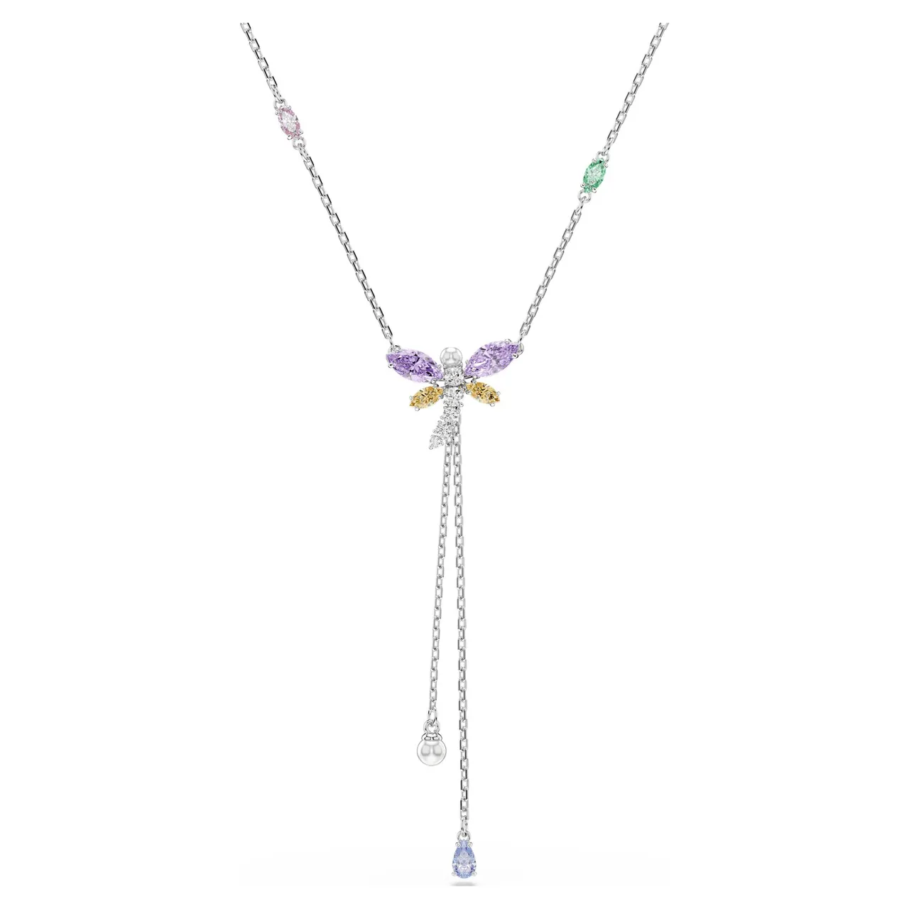Swarovski Dragonfly Multi-Gemstone Silver-Tone Necklace 11