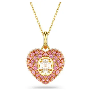 Swarovski Love Heart Pink Crystal Gold-Tone Necklace