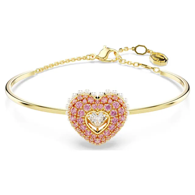 Swarovski Love Heart Collier Cristal Rose Doré 2