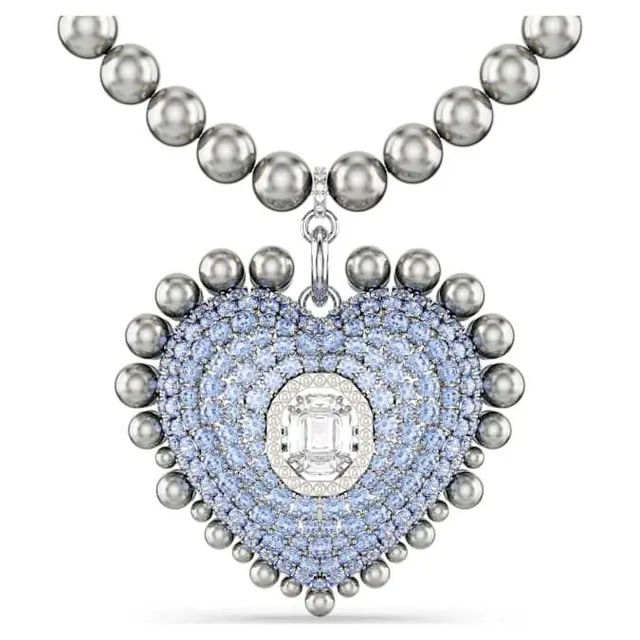 Swarovski Love Heart Collier Cristal Rose Doré 7