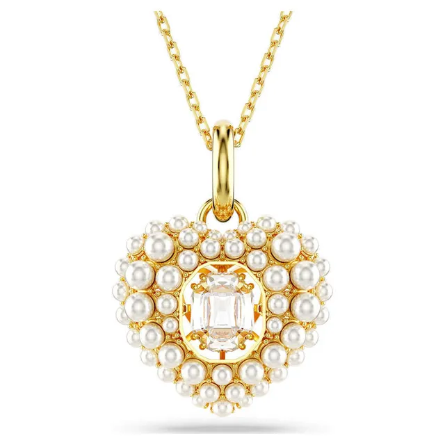 Swarovski Love Heart Collier Cristal Rose Doré 11