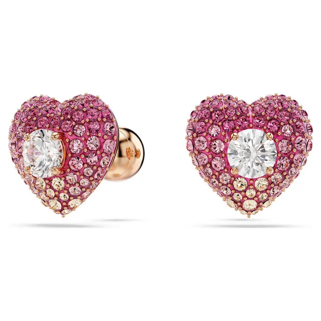 Swarovski Love Heart Collier Cristal Rose Doré 14