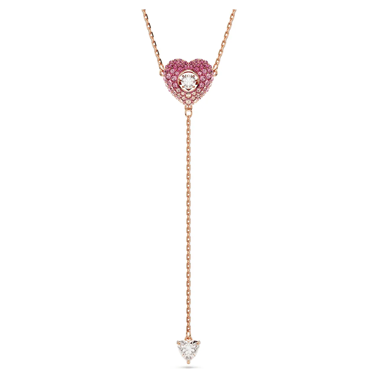 Swarovski Love Heart Collier Cristal Rose Doré 15