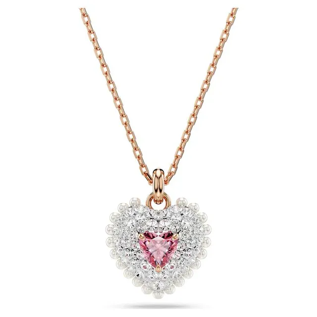 Swarovski Love Heart Collier Cristal Rose Doré 18
