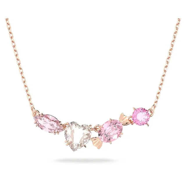 Swarovski Love Heart Collier Cristal Rose Doré 21