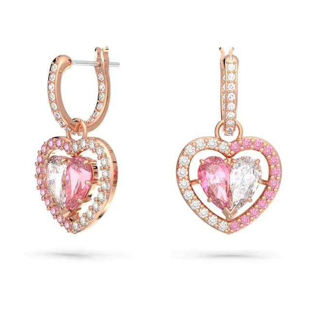 Swarovski Love Heart Collier Cristal Rose Doré 23