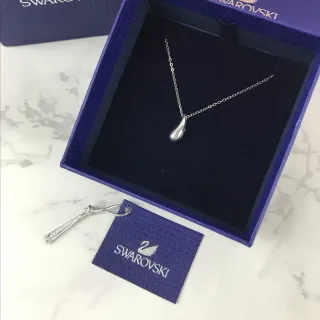 Swarovski Teardrop Pendant Polished Silver-Tone Necklace