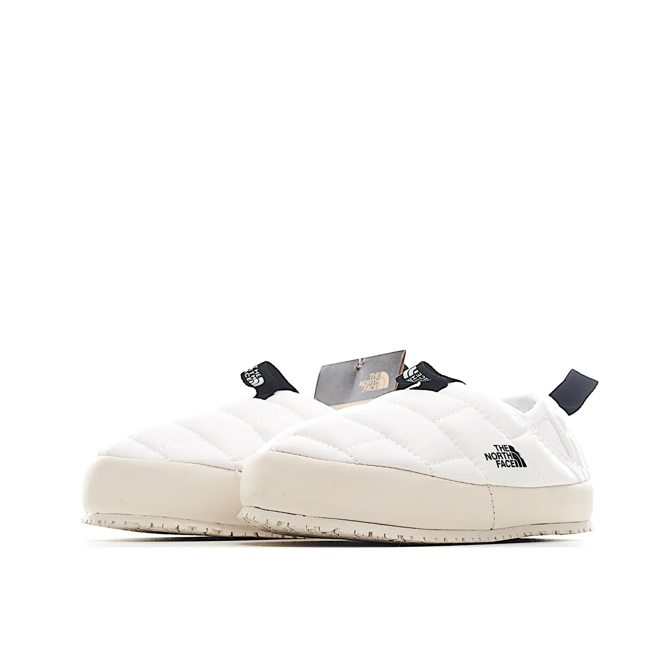 The North Face Nuptse Slipper Blue Black Quilted Puffer Upper Slip-On Construction Casual Shoes 7