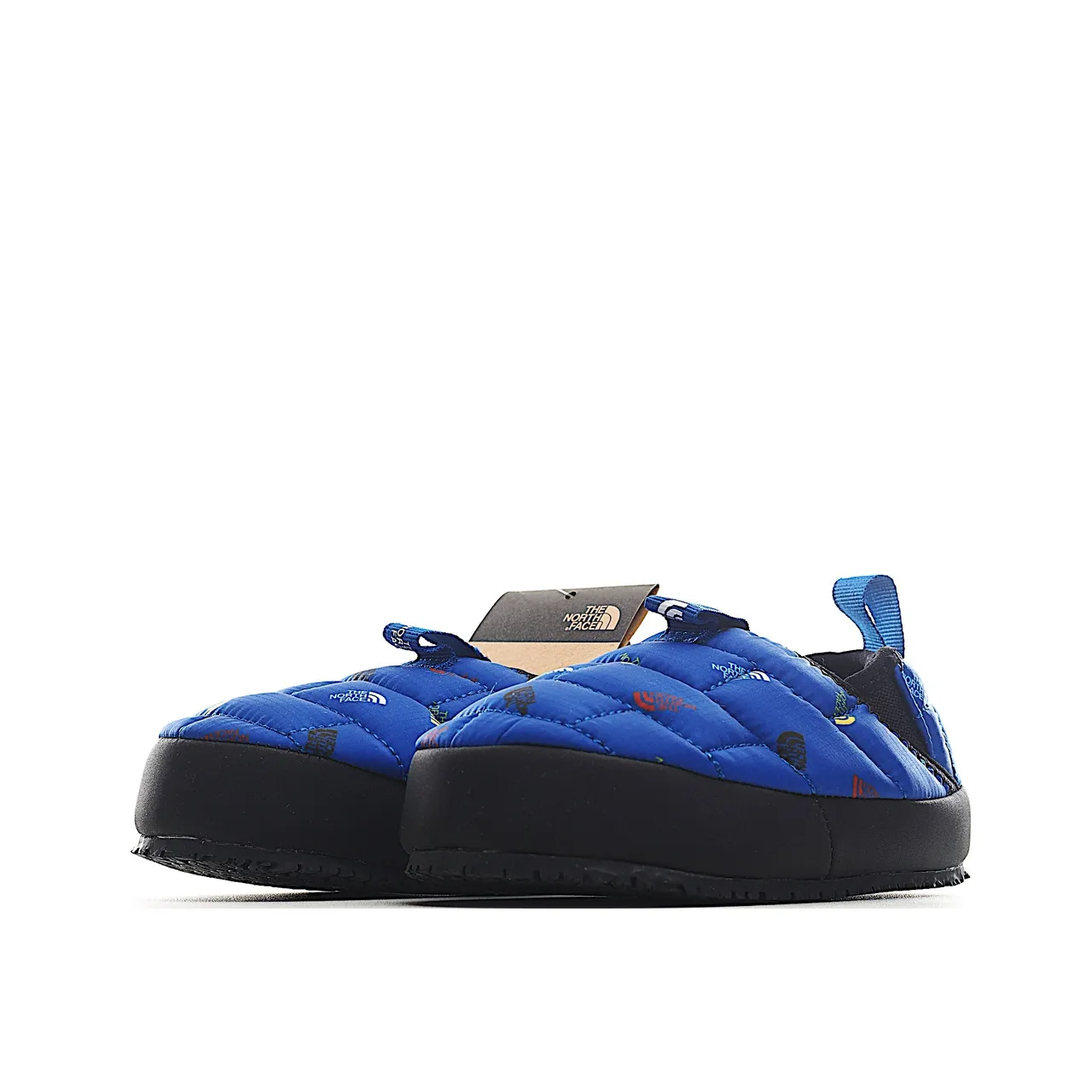 The North Face Nuptse Slipper Blue Black Quilted Puffer Upper Slip-On Construction Casual Shoes 18
