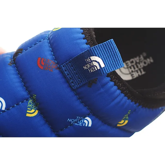 The North Face Nuptse Slipper Blue Black Quilted Puffer Upper Slip-On Construction Casual Shoes 24
