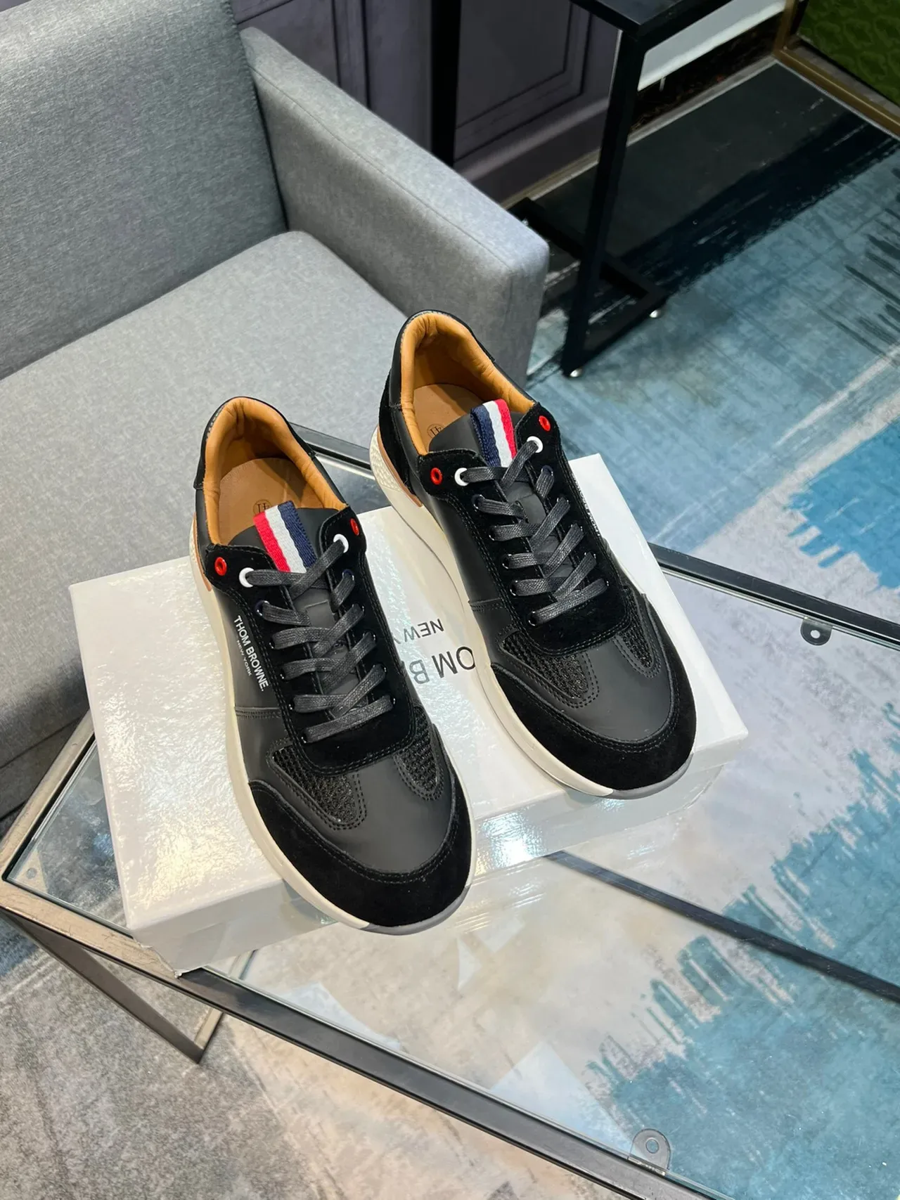 Thom Browne Black and White Lifestyle Sneaker 5