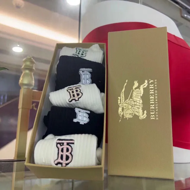 Thom Browne Embroidered TB Monogram Crew Socks 3