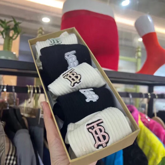 Thom Browne Embroidered TB Monogram Crew Socks 5