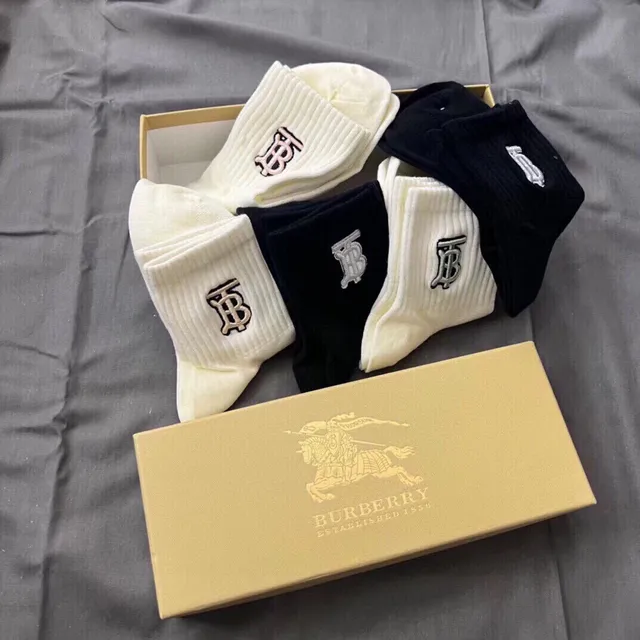 Thom Browne Embroidered TB Monogram Crew Socks 6