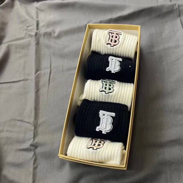 Thom Browne Embroidered TB Monogram Crew Socks 9