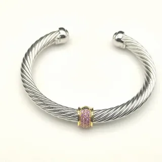 Bracelet Tiffany & Co. HardWear Câble Tordu Pavé Pierre Rose