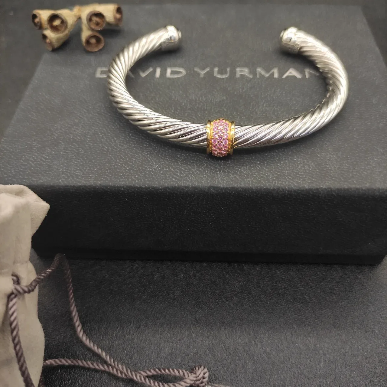 Bracelet Tiffany & Co. HardWear Câble Tordu Pavé Pierre Rose 3