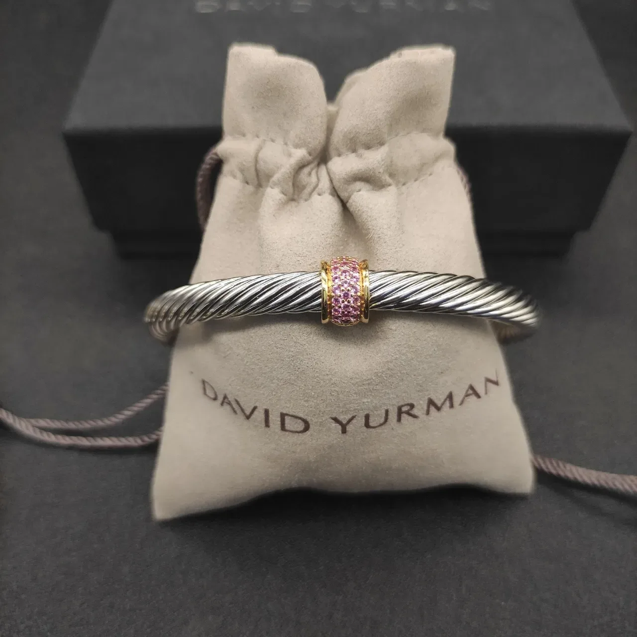 Bracelet Tiffany & Co. HardWear Câble Tordu Pavé Pierre Rose 4