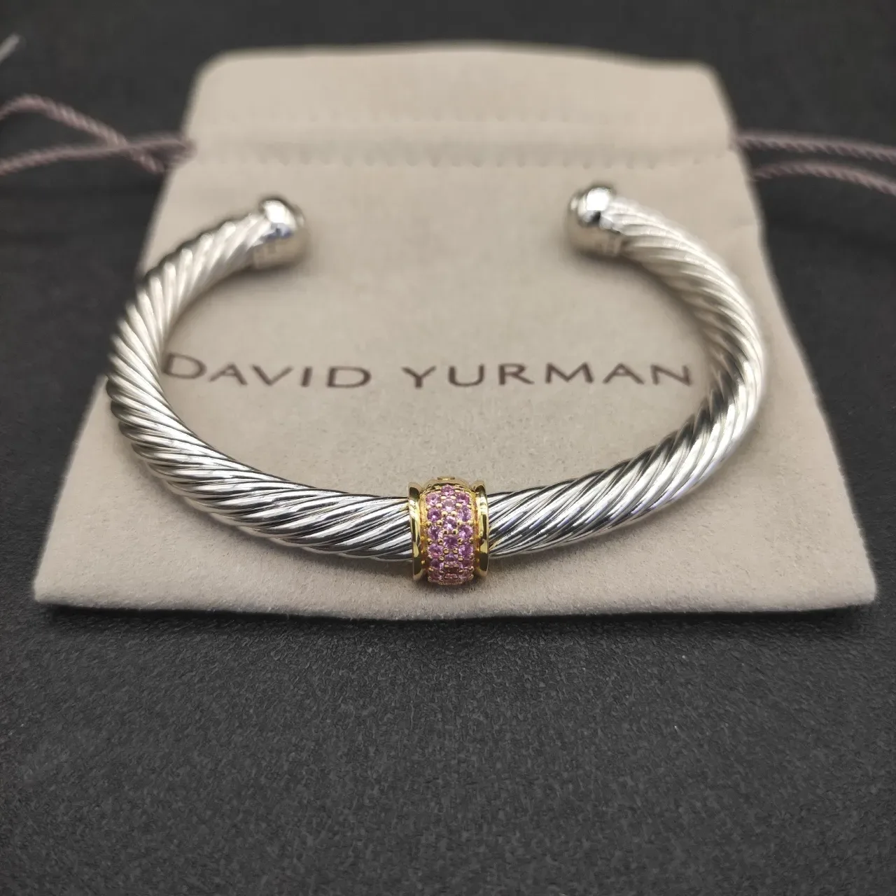 Bracelet Tiffany & Co. HardWear Câble Tordu Pavé Pierre Rose 5