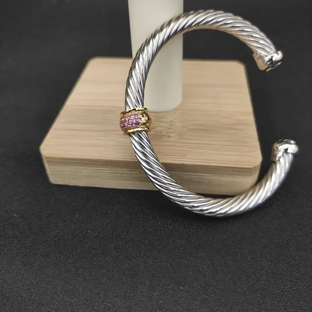 Bracelet Tiffany & Co. HardWear Câble Tordu Pavé Pierre Rose 6