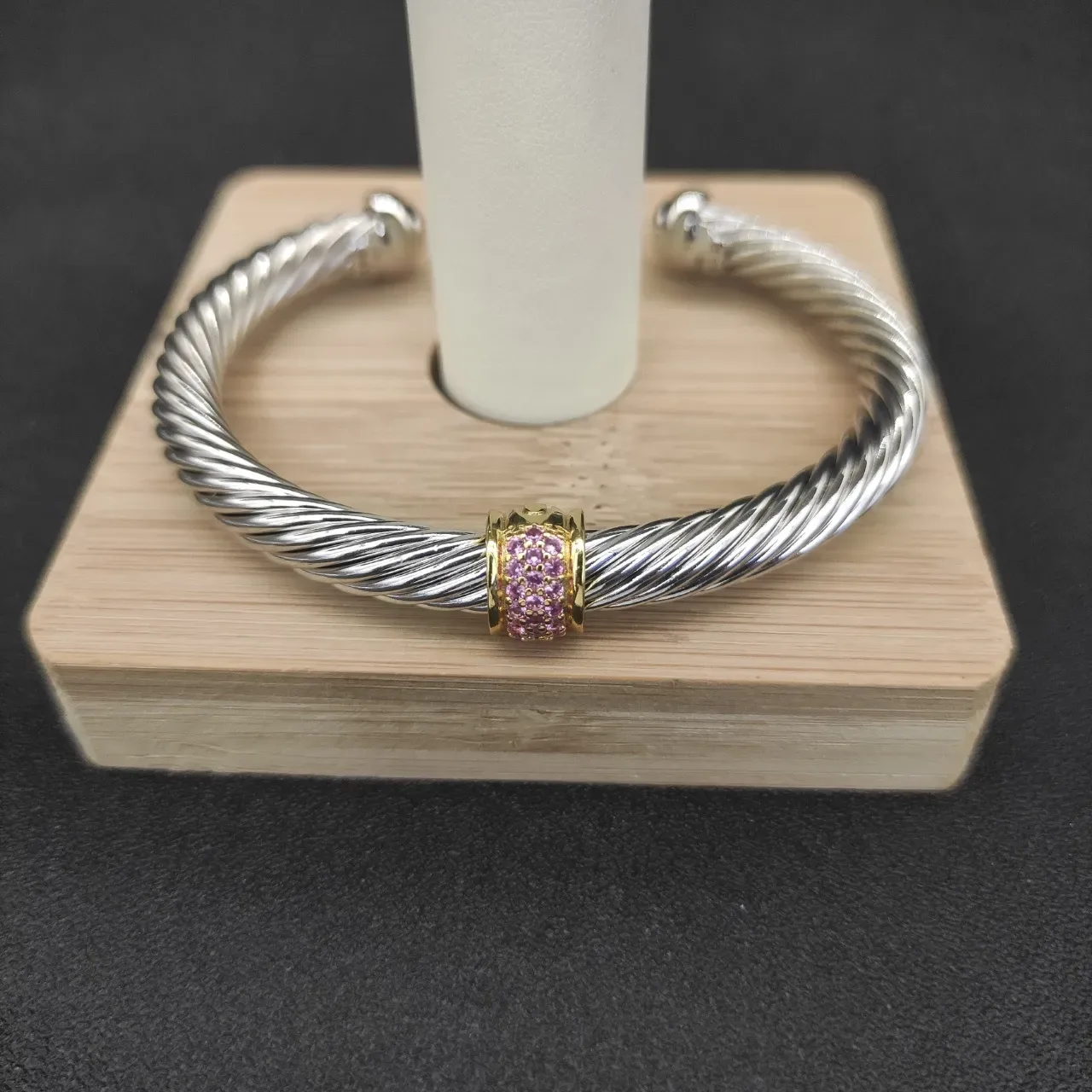 Bracelet Tiffany & Co. HardWear Câble Tordu Pavé Pierre Rose 7