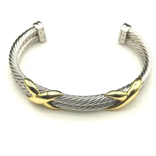 Tiffany & Co. HardWear Bicolore Câble Tressé Motif Feuille Bracelet