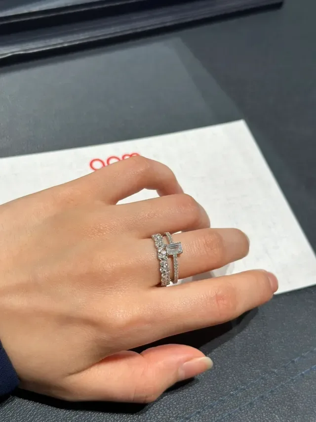 Tiffany & Co. Navy Silver Pavé-Set Diamond Eternity Band Three-Row Channel Setting Ring 2