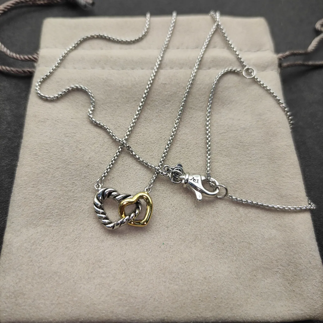 Tiffany & Co. Return to Tiffany Interlocking Hearts Two-Tone Necklace 6