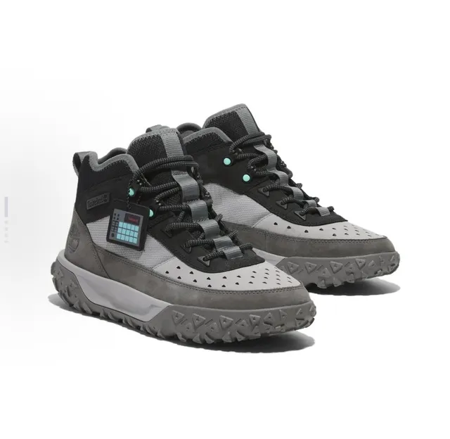 Timberland Gray Black Mid-Cut Mesh-Synthetic Hybrid Upper Hiking Boots 4