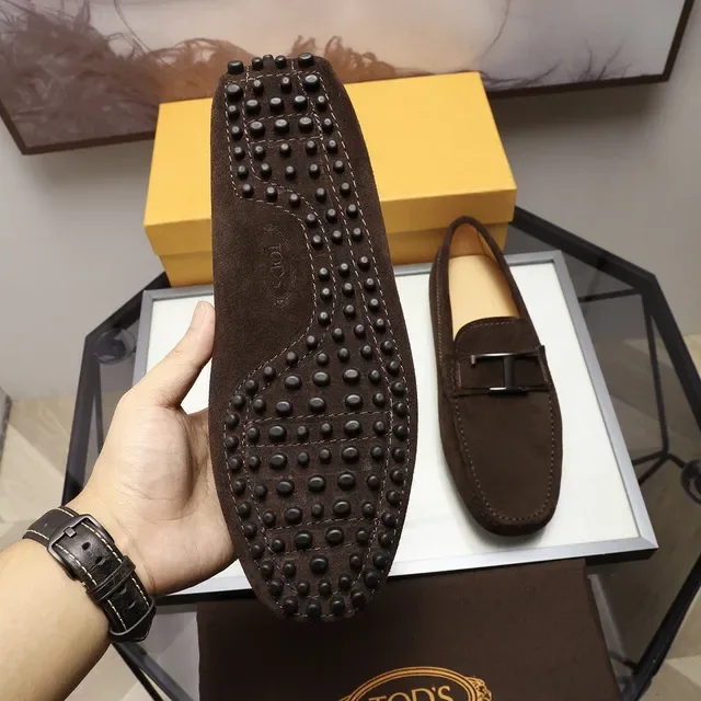 Tod's Gommino Loafer Brown Suede H-Buckle Loafers 3