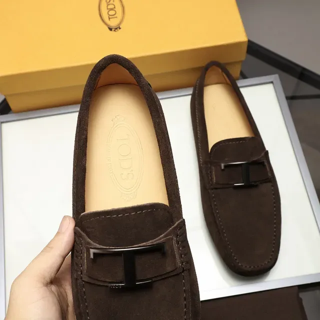 Tod's Gommino Loafer Brown Suede H-Buckle Loafers 5