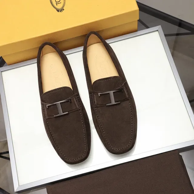 Tod's Gommino Loafer Brown Suede H-Buckle Loafers 8