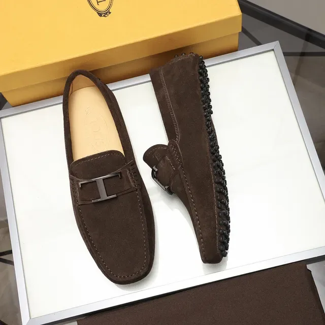 Tod's Gommino Loafer Brown Suede H-Buckle Loafers 9