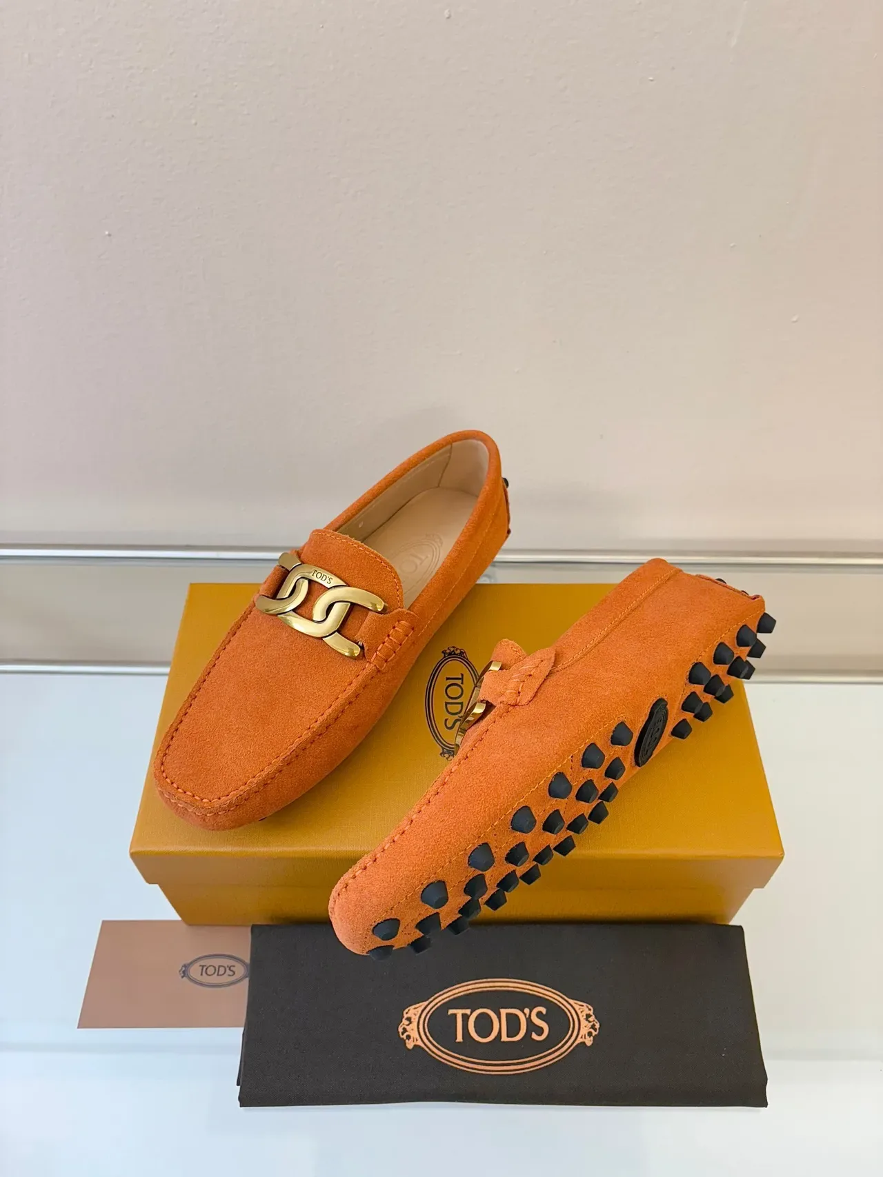 Mocassins Tod's Gommino Daim Orange avec Horsebit 2
