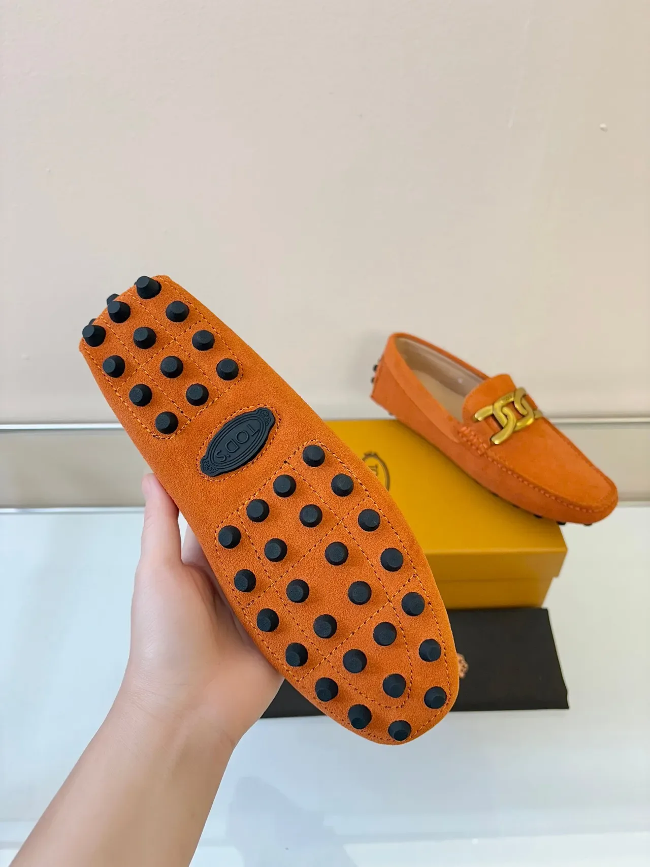 Mocassins Tod's Gommino Daim Orange avec Horsebit 5