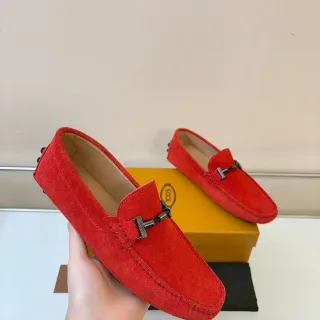 Tod's Gommino Loafer Red Suede Horsebit Loafers