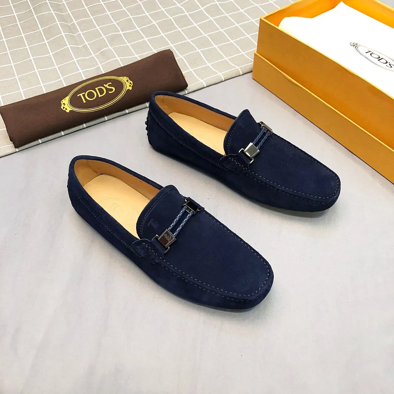 Tod's Horsebit Loafer Daim Bleu marine Homme 4