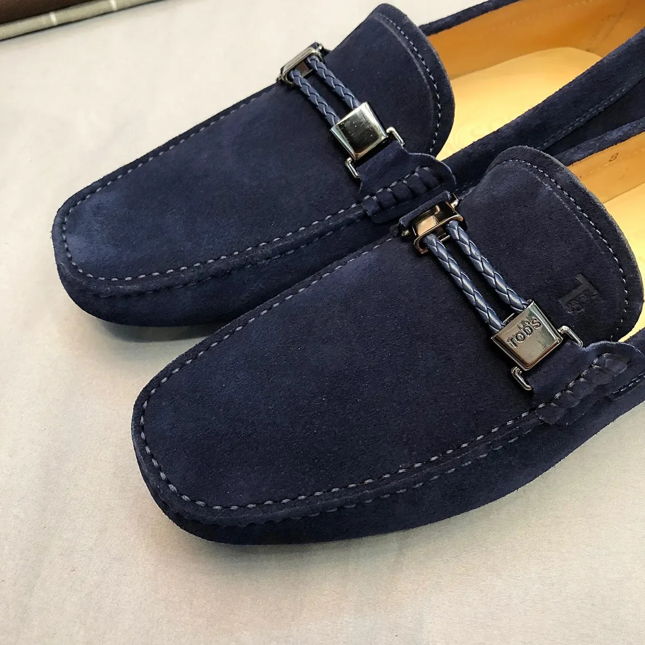 Tod's Horsebit Loafer Daim Bleu marine Homme 5
